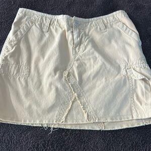 Lucky brand mini skirt  khaki  “distressed” size 27